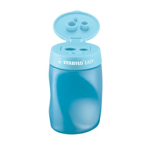 Temperamatite a 3 fori Stabilo Easy con serbatoio per mancini - conf. 3 pezzi - 4501/2